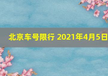 北京车号限行 2021年4月5日